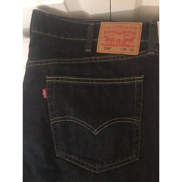 Levi's 559 Mens Jeans‎ Sz 38 x 34 Blue Denim Jean - Picture 1 of 10